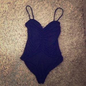 Black Spaghetti Strap Bodysuit